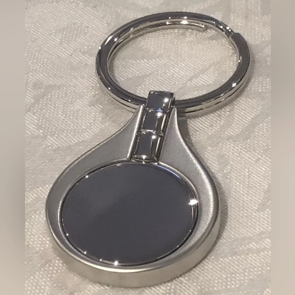 NEW KEYCHAIN STAINLESS STEEL SATIN MATTE & POLISHED TEARDROP CAR MOTOR INSPIRED